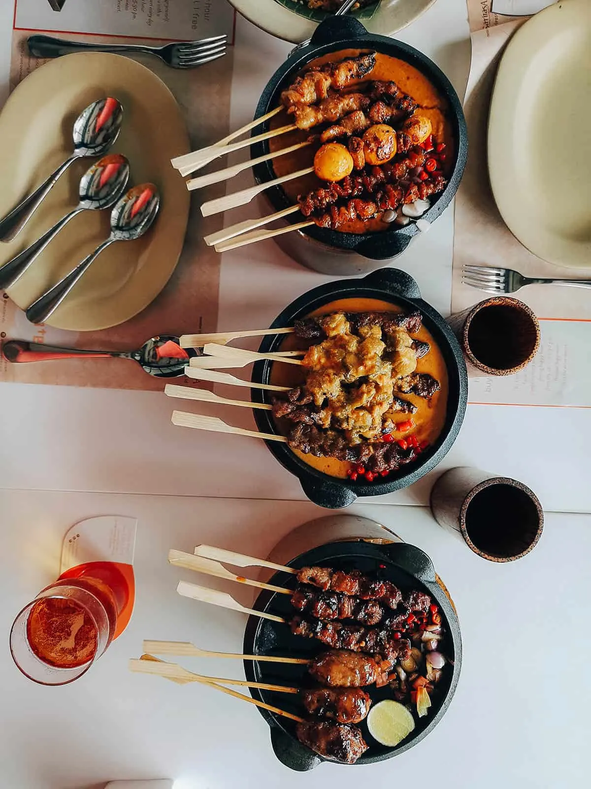Chicken Satay Recipe Sticks of satay at a restaurant in Jakarta