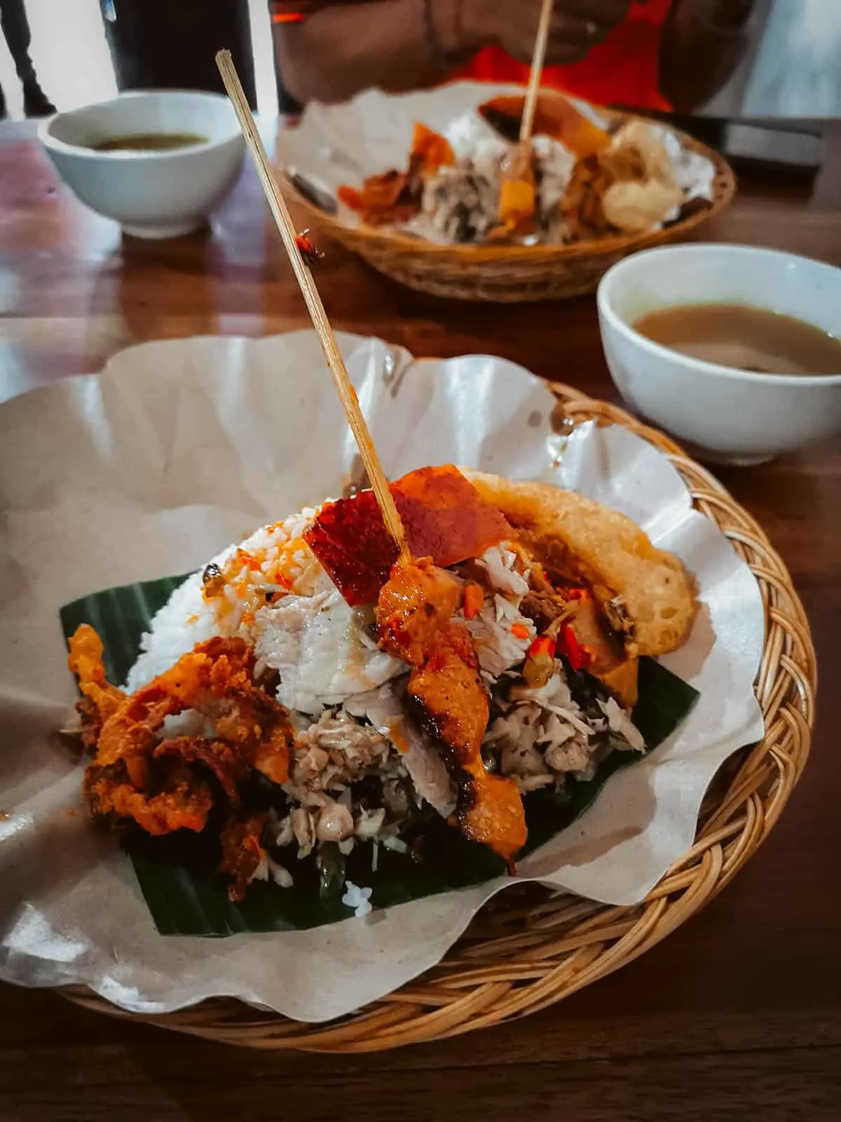 Servings of roast pig at an Indonesian restaurant in Seminyak