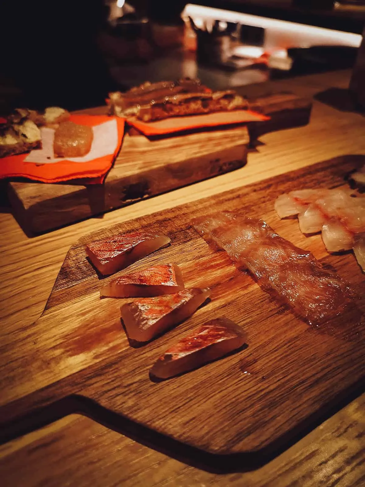 Appetizers at a restaurant in Barcelona