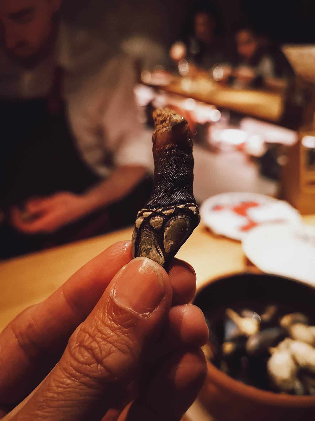 Percebes at a restaurant in Barcelona
