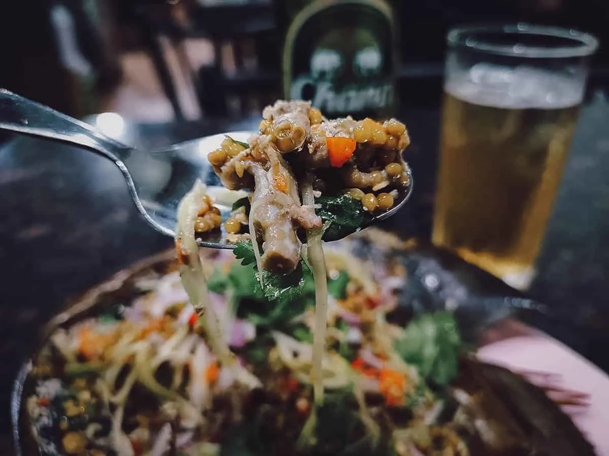 Horshoe crab roe at Ko Ang Seafood restaurant in Phuket Old Town
