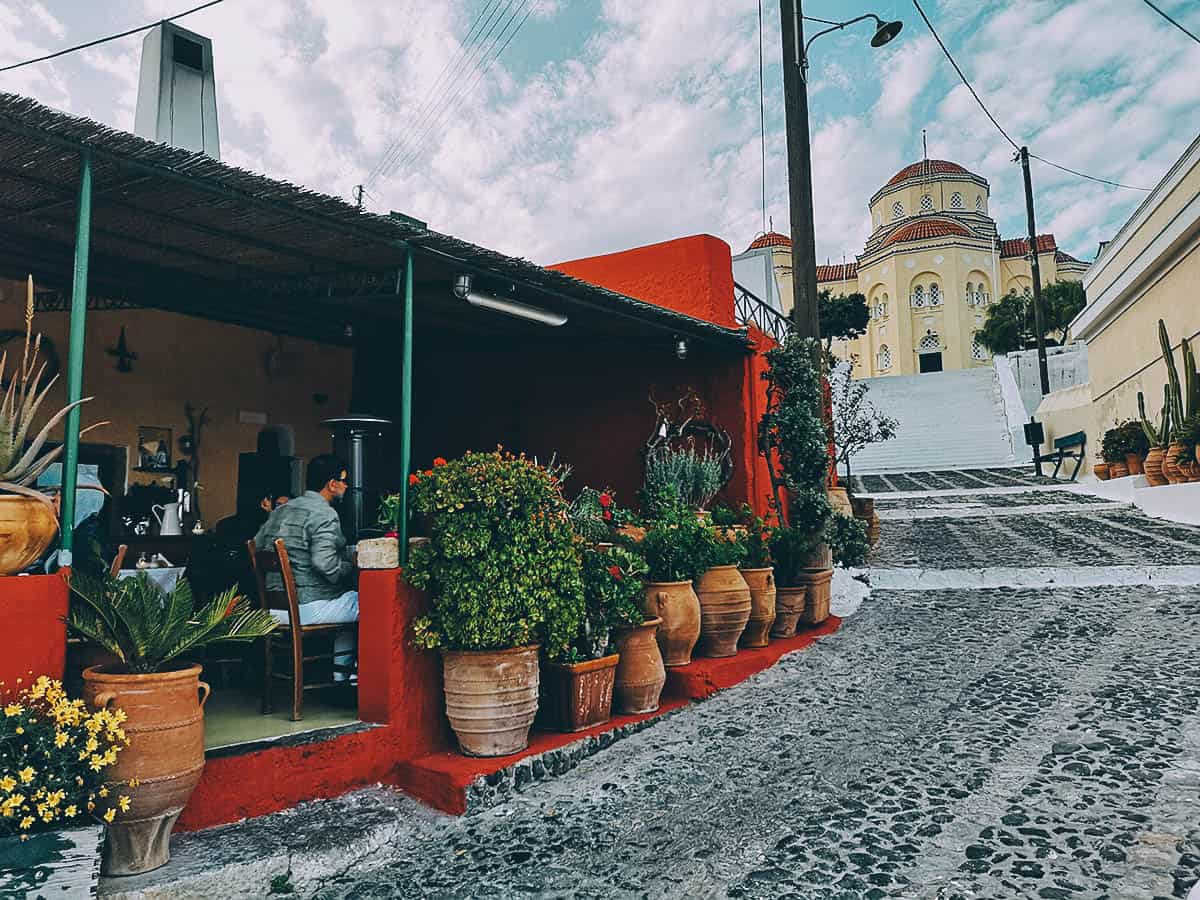 Greek food in Santorini