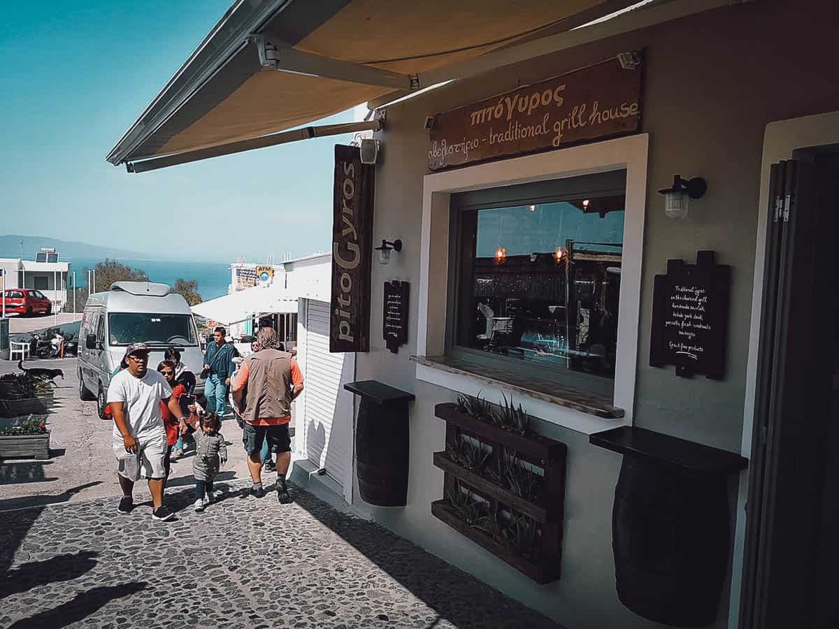 Greek food in Santorini