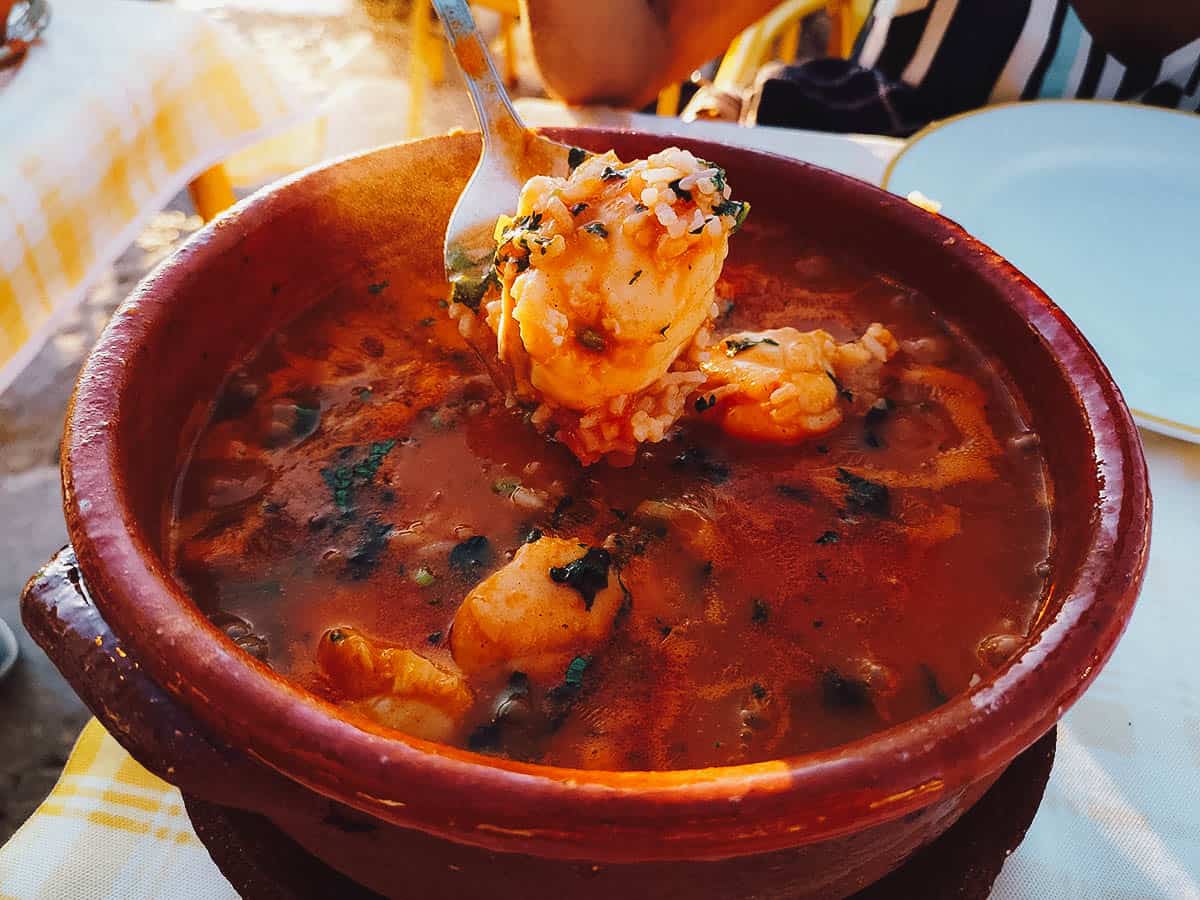 Arroz de tamboril, Portuguese rice and monkfish dish