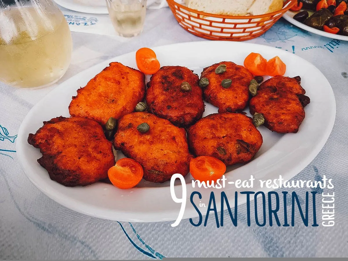 Tomato fritters in Santorini, Greece