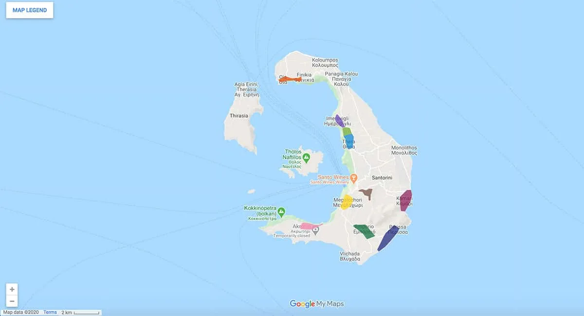 Santorini area map