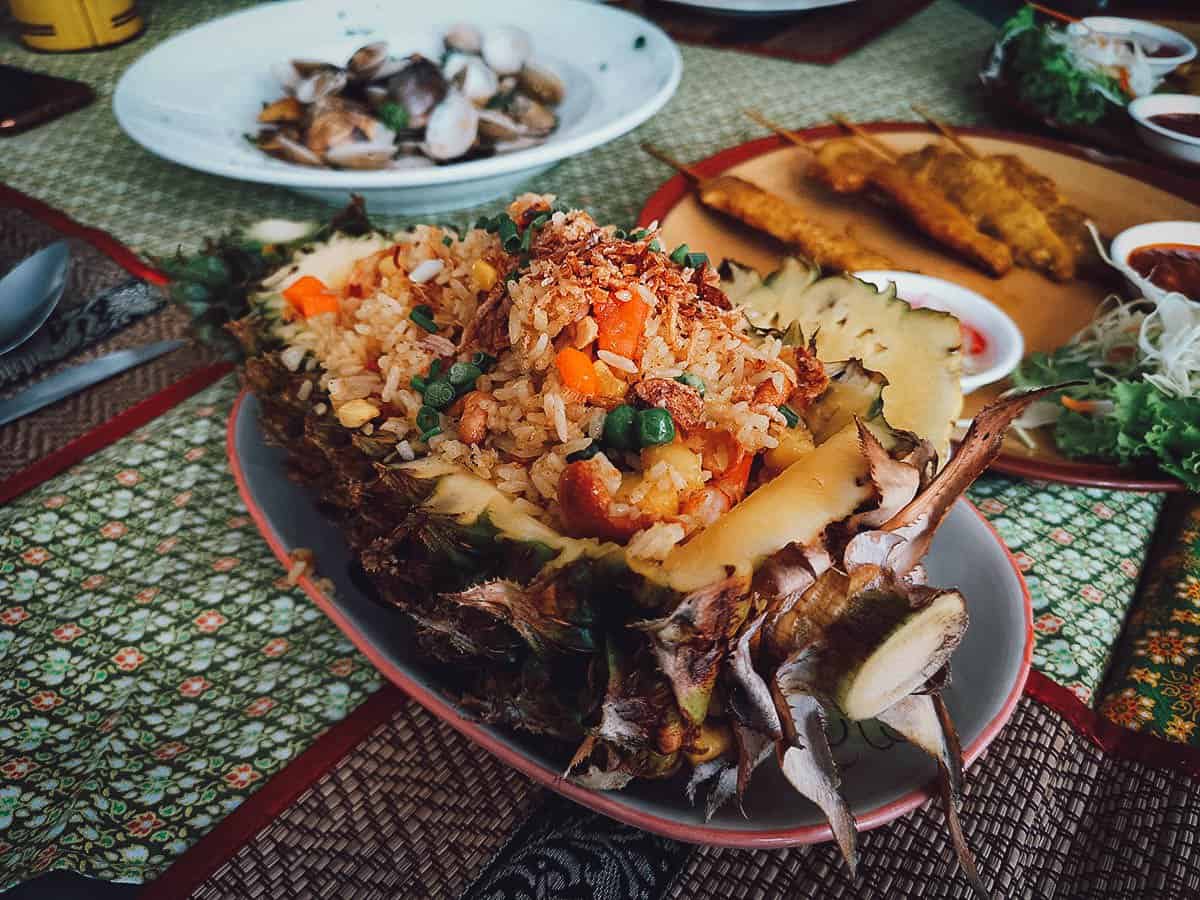 Pineapple fried rice at Sugar & Spice Restaurant, Kata Beach, Phuket, Thailand