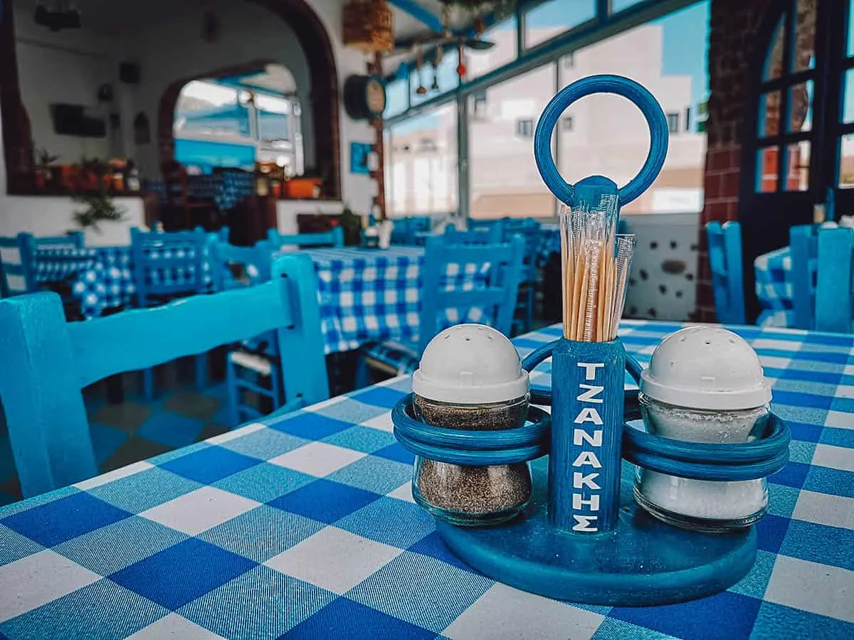 Greek food in Santorini