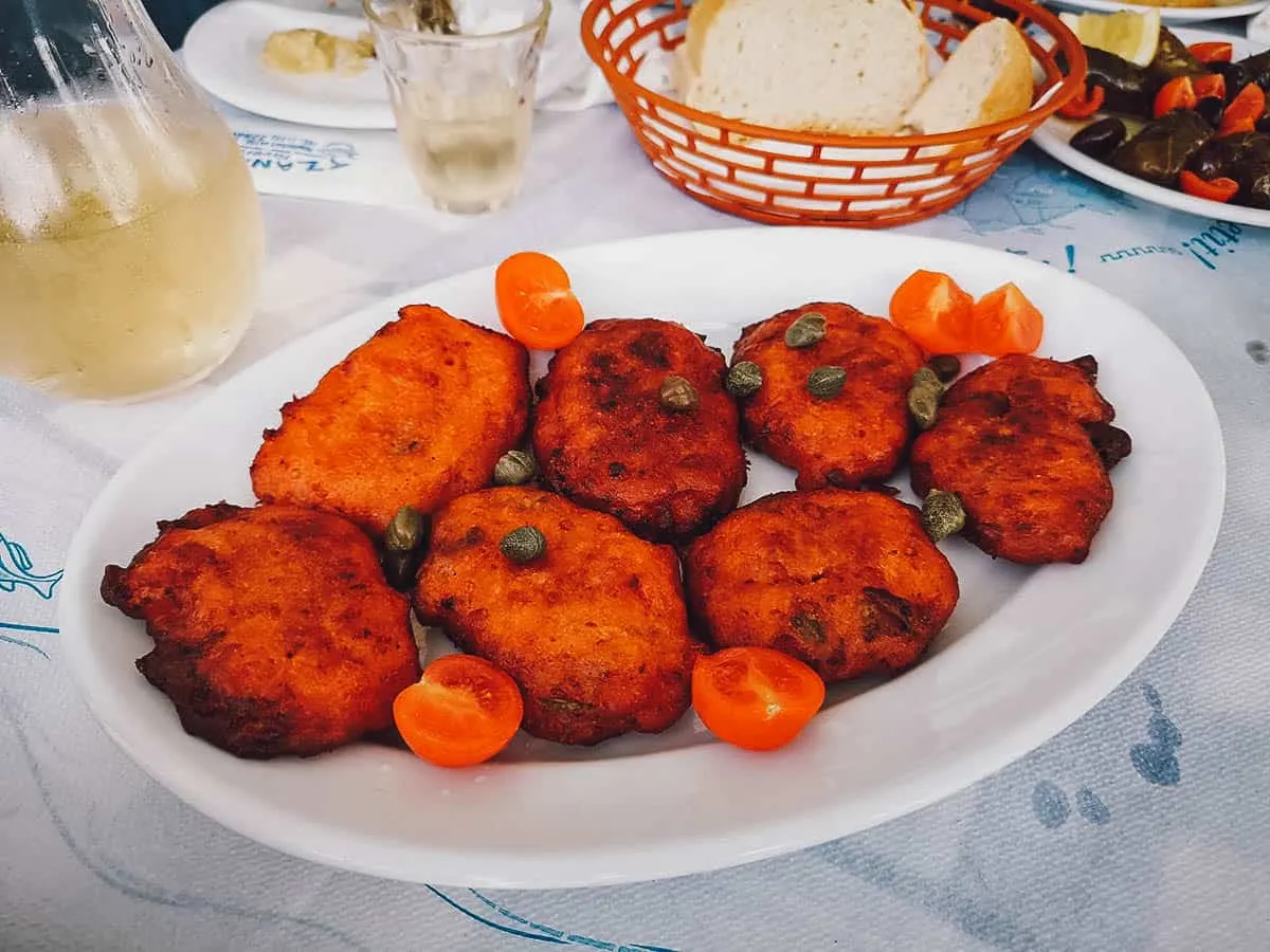 Ntomatokeftedes or Greek tomato fritters