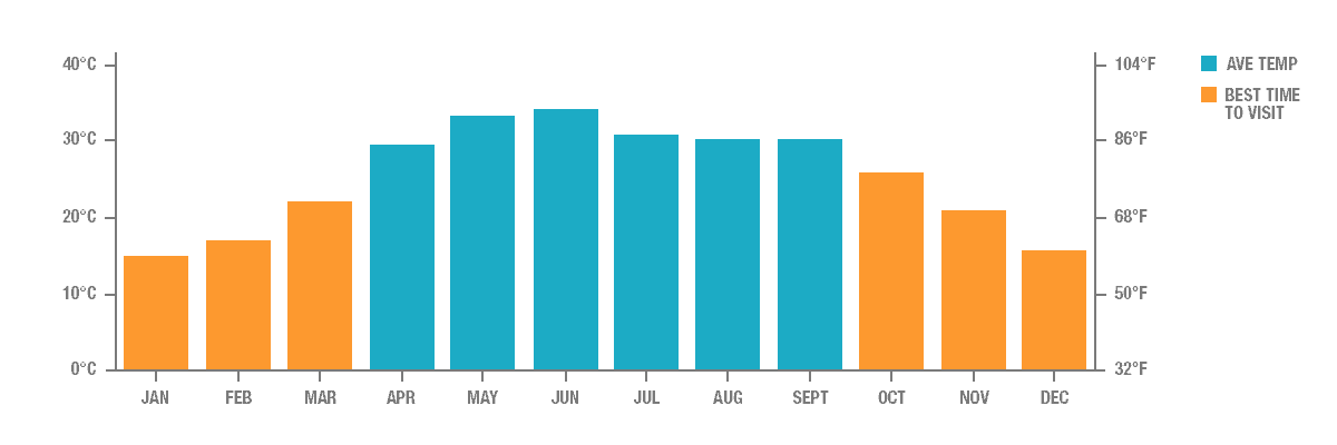 Average Temperature in Delhi, India