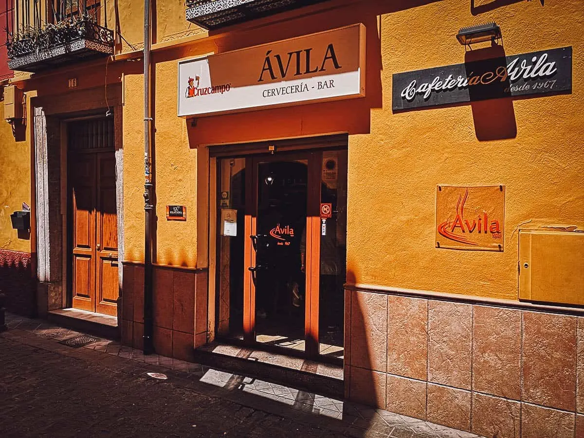 Tapas at Bar Avila in Granada, Spain