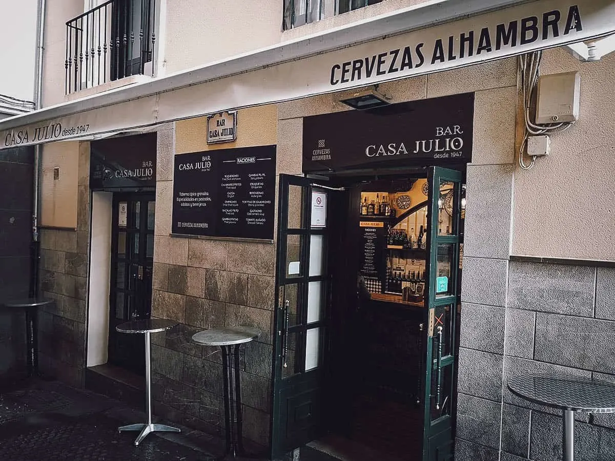 Tapas at Bar Casa Julio in Granada, Spain