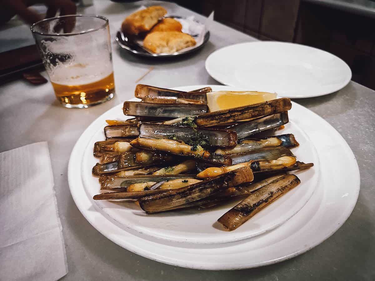 Tapas at Bar Los Diamantes in Granada, Spain