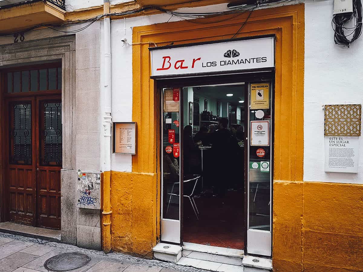 Tapas at Bar Los Diamantes in Granada, Spain