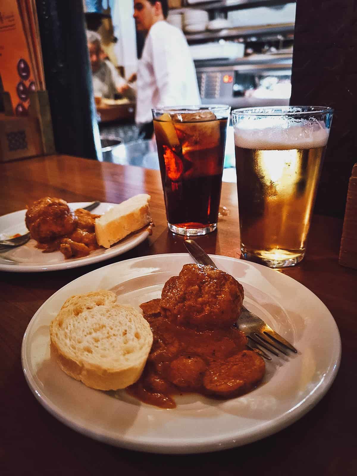 Tapas at Bodegas Castañeda in Granada, Spain