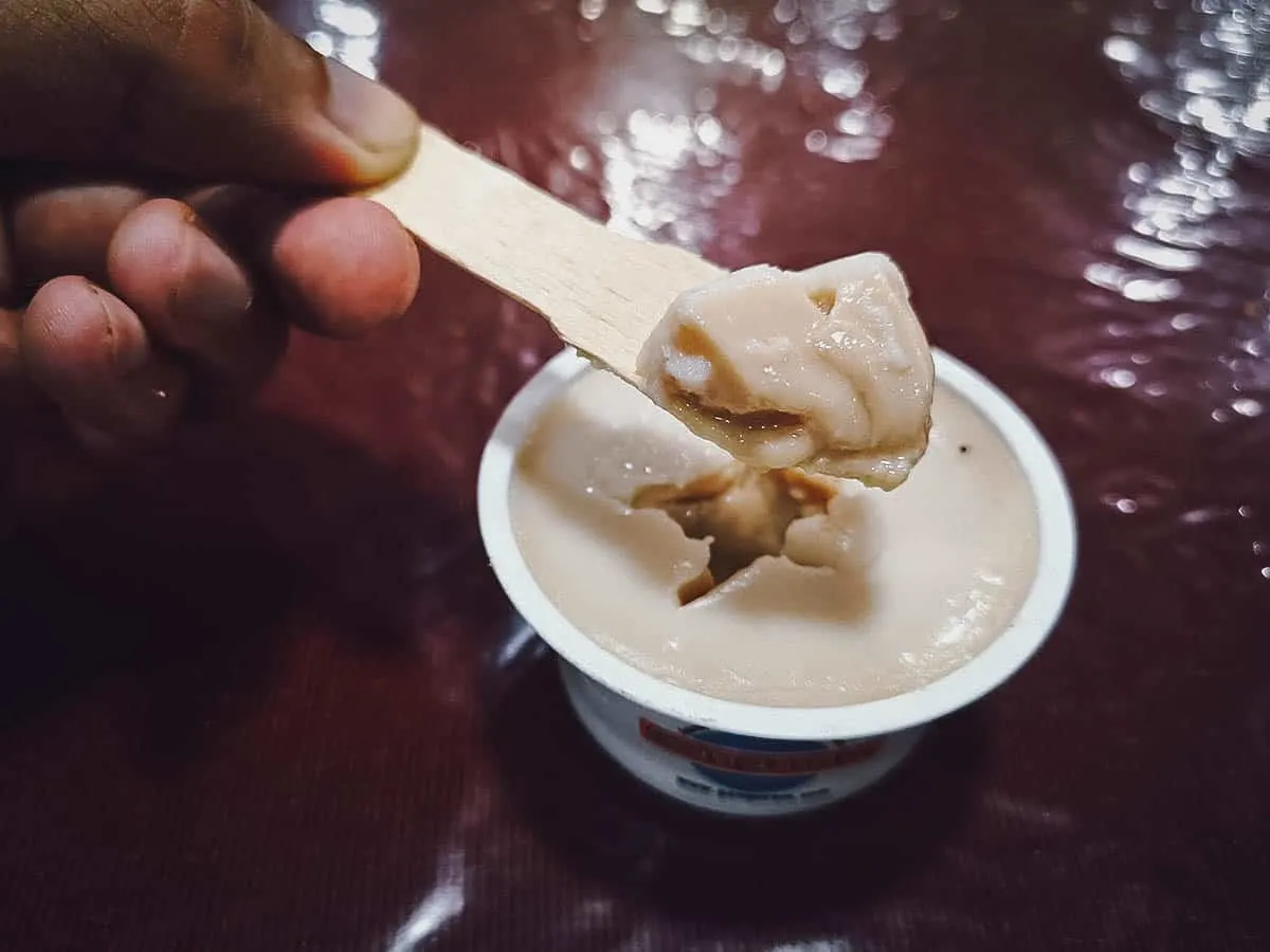 Indian Street Food Mishti Doi, a popular Bengali street food dessert