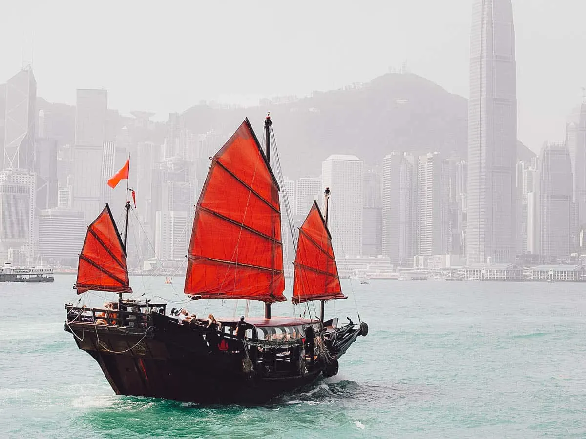 Chinese junk in Hong Kong