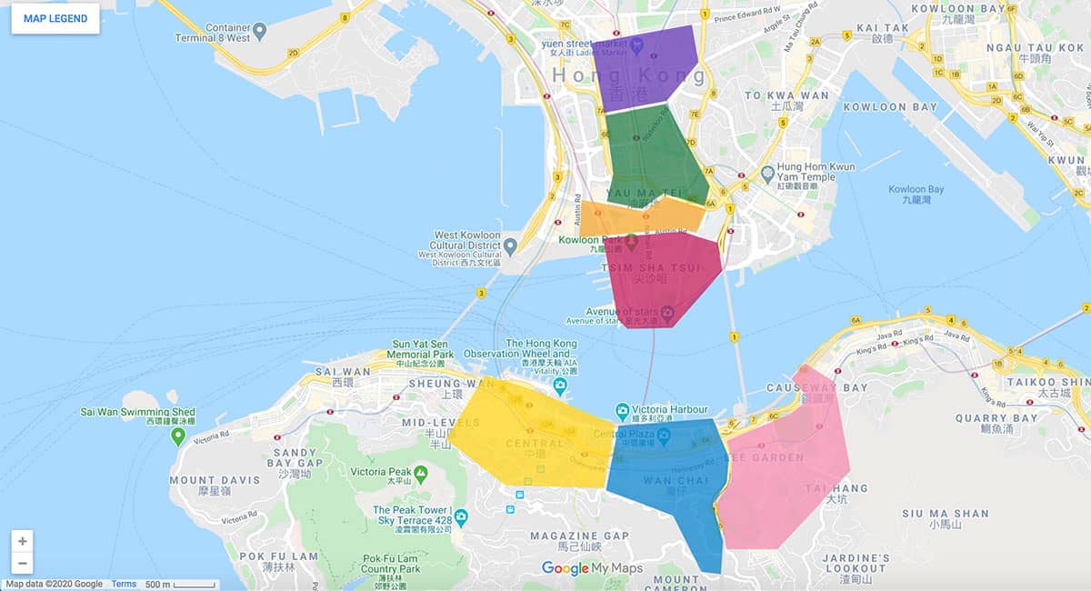 Hong Kong area map