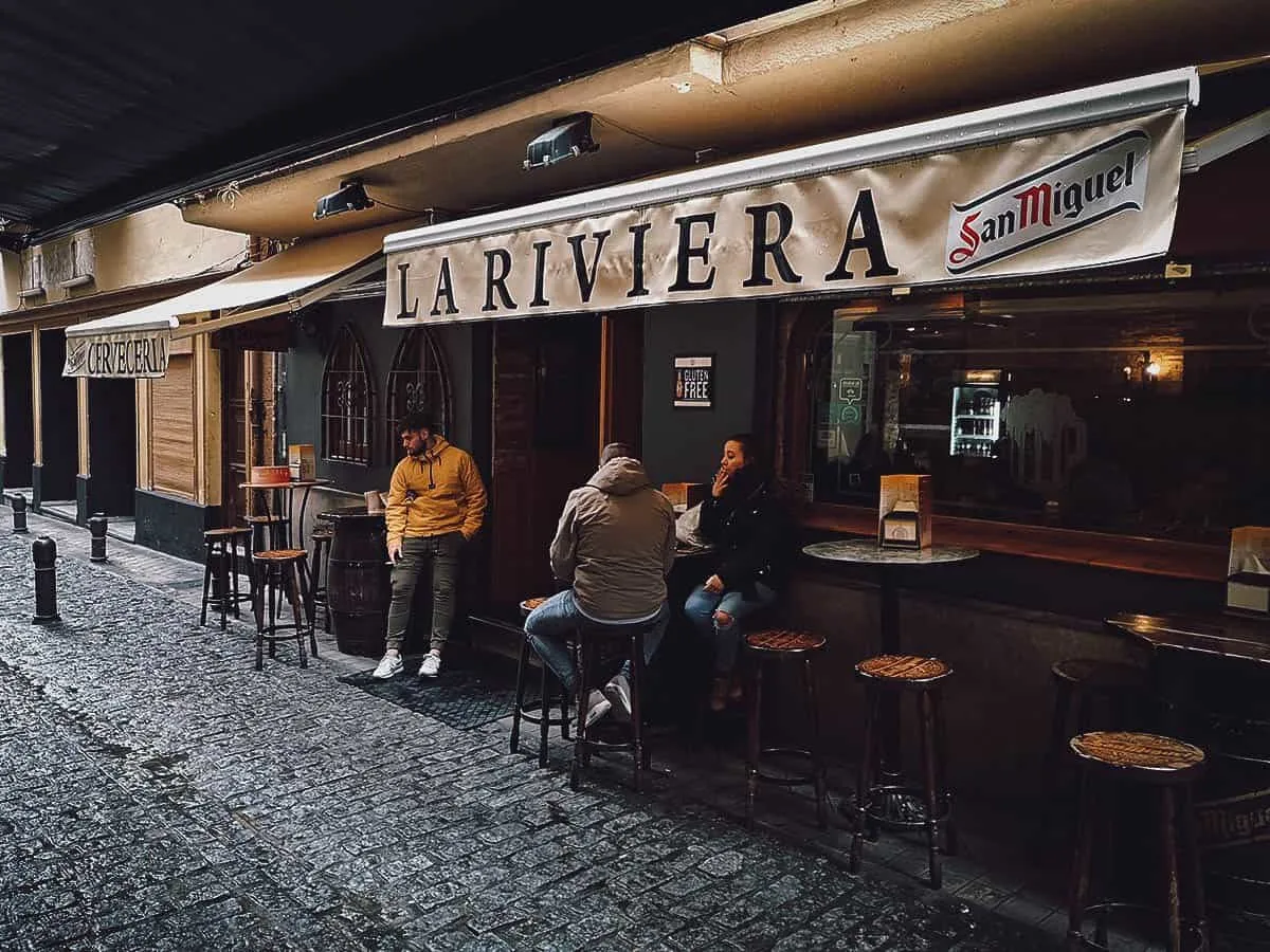 Tapas at La Riviera in Granada, Spain