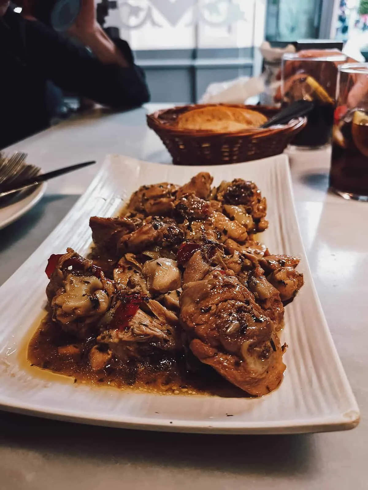 Rabo de toro drizzled in olive oil at a tapas bar in Granada