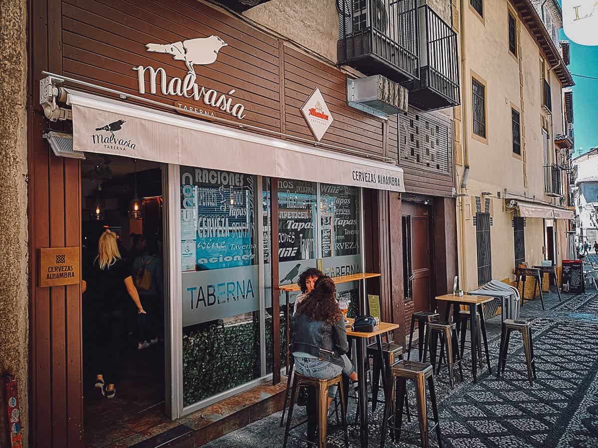 Tapas at Taberna Malvasia in Granada, Spain