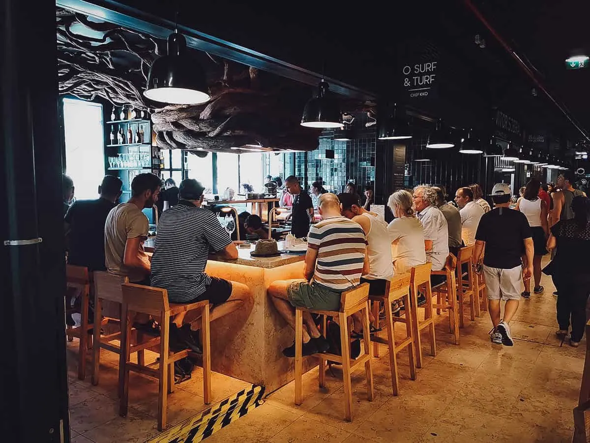 Time Out Market: 6 Stalls to Visit at Mercado da Ribeira in Lisbon, Portugal O Surf & Turf stall at Time Out Market, Lisbon, Portugal