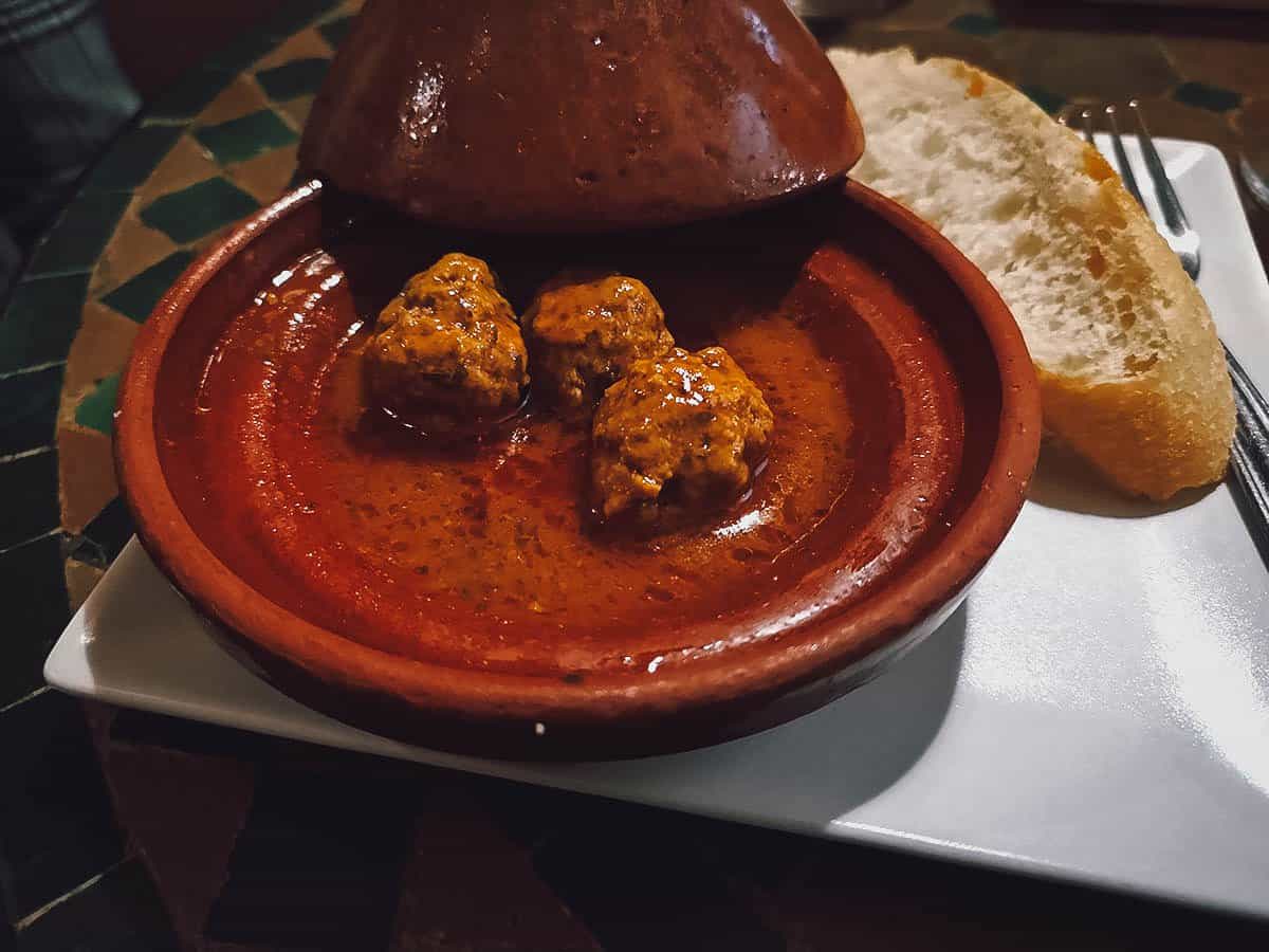 Tajine de kefta at Oum Kalsum