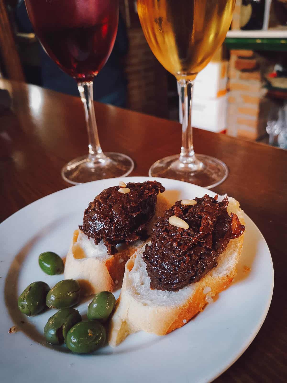 Tapas at Taberna La Tana in Granada, Spain