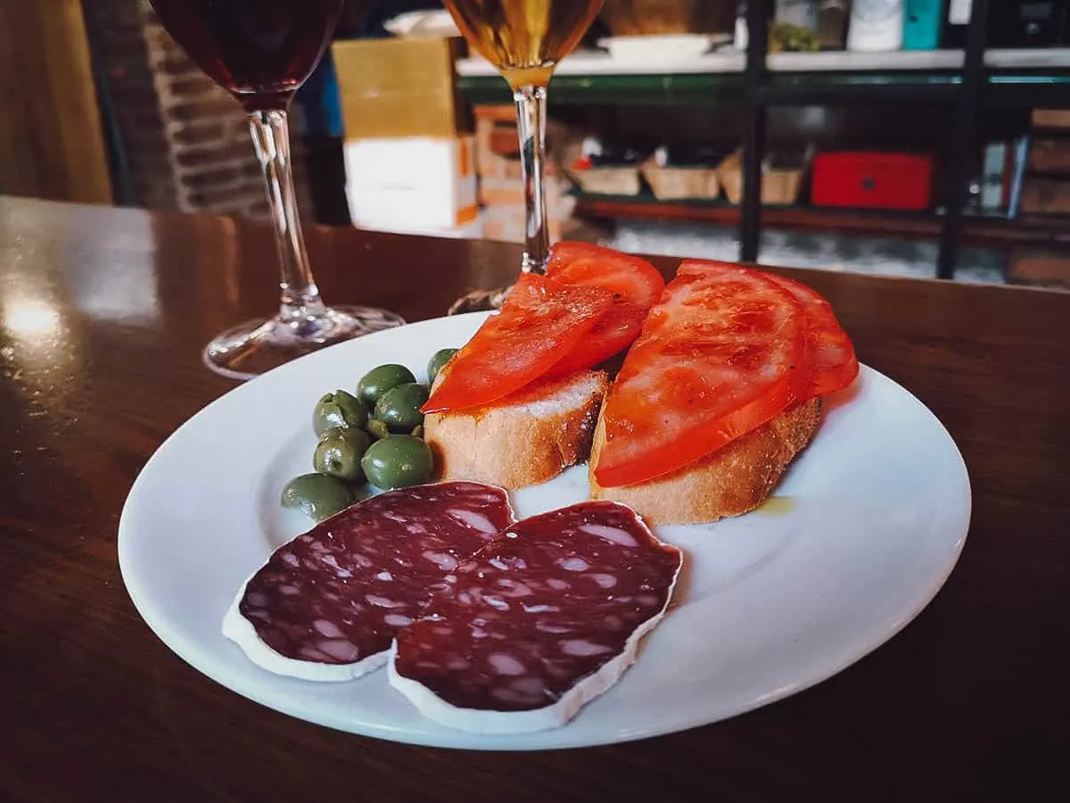 Tapas at Taberna La Tana in Granada, Spain