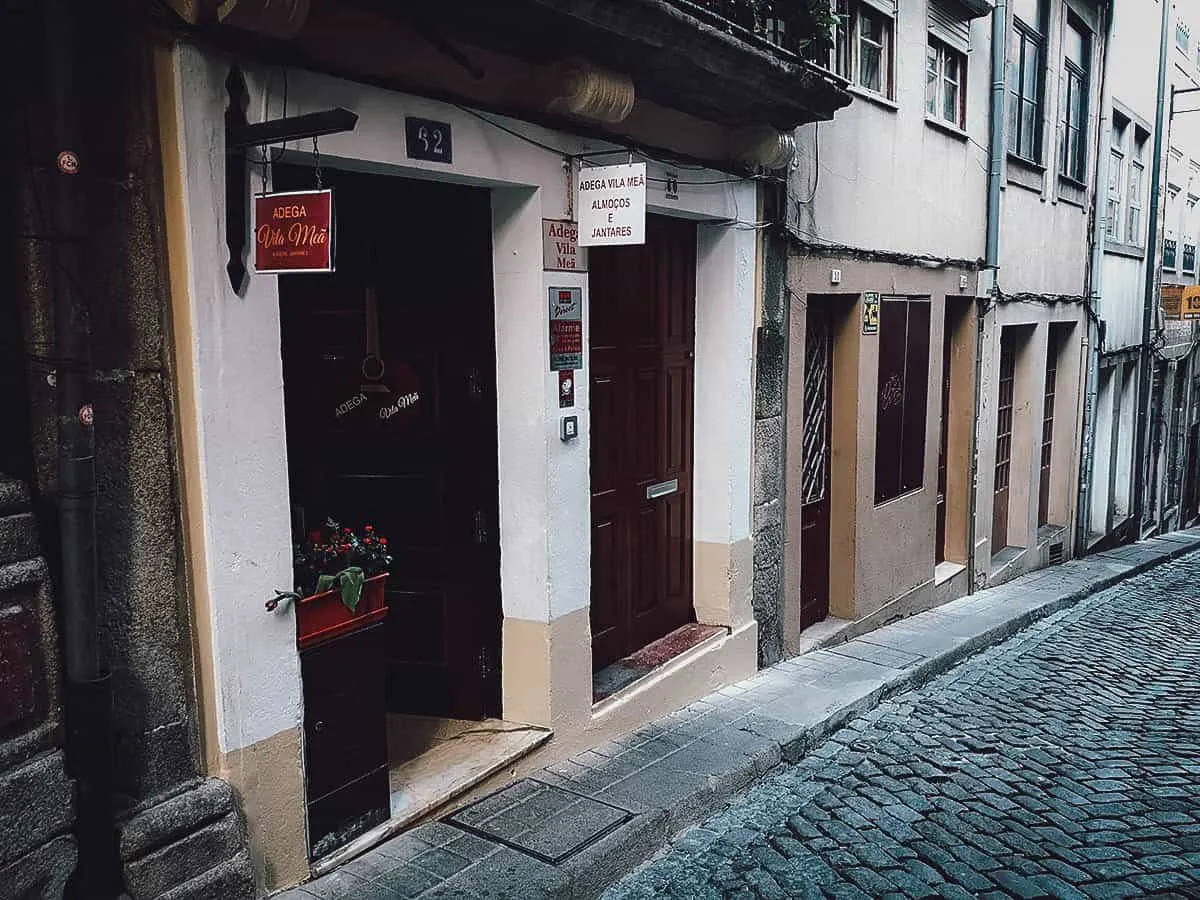 Porto Food Guide: 15 Must-Eat Restaurants in Porto, Portugal Frontage of Adega Vila Mea