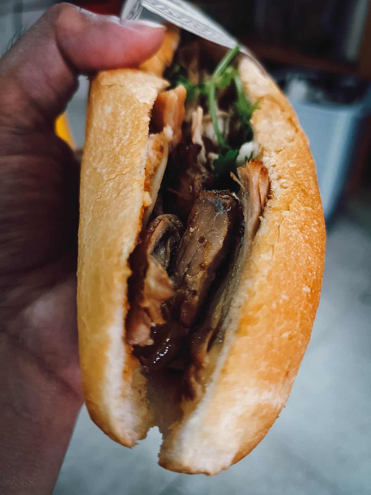 Banh mi at Bami Bread restaurant in Hanoi