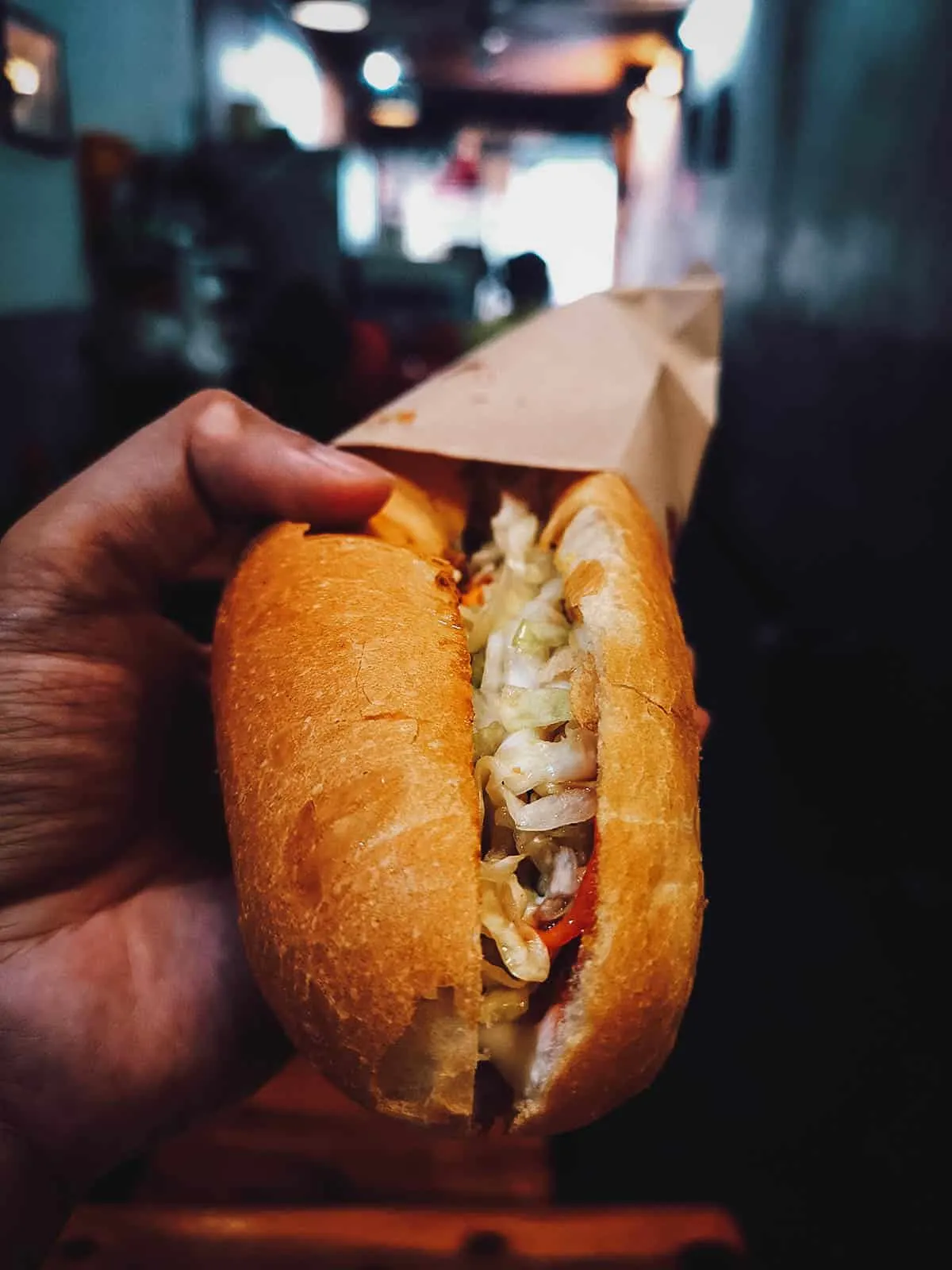 Banh mi at Bánh Mỳ P restaurant in Hanoi