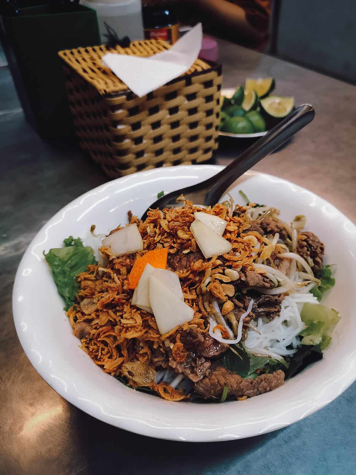 Bun bo nam bo at Bún Bò Nam Bộ Bách Phương restaurant in Hanoi