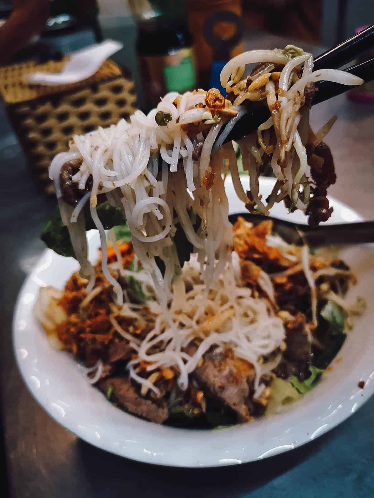 Bun bo nam bo at Bún Bò Nam Bộ Bách Phương restaurant in Hanoi