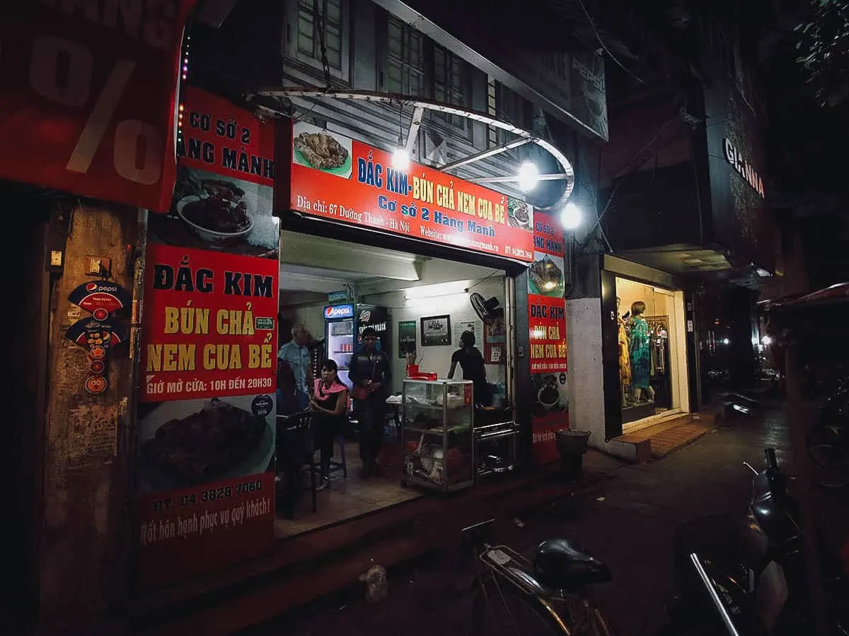 Bun Cha Dac Kim restaurant in Hanoi