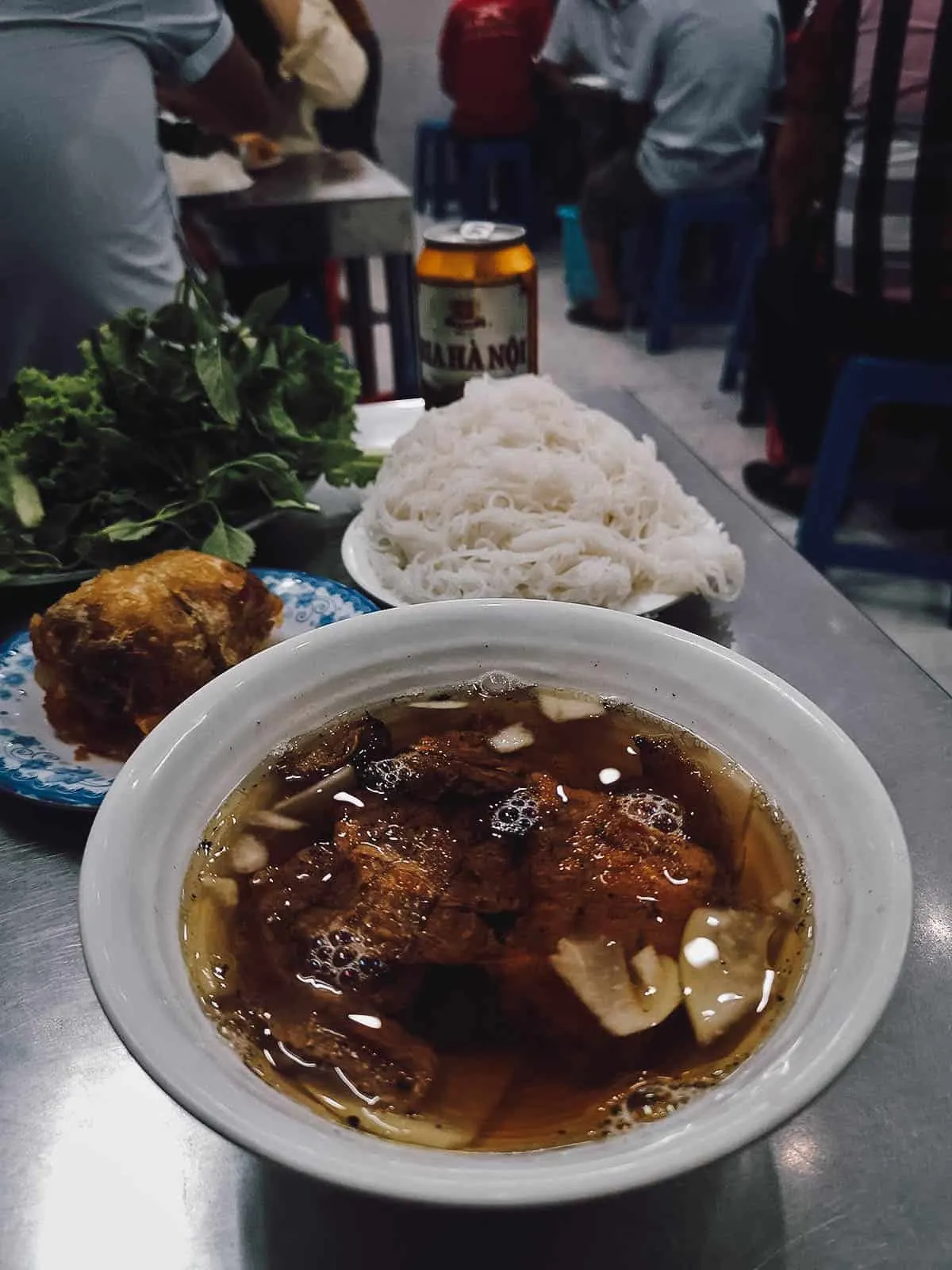 Bun cha at Bún chả Hương Liên restaurant in Hanoi