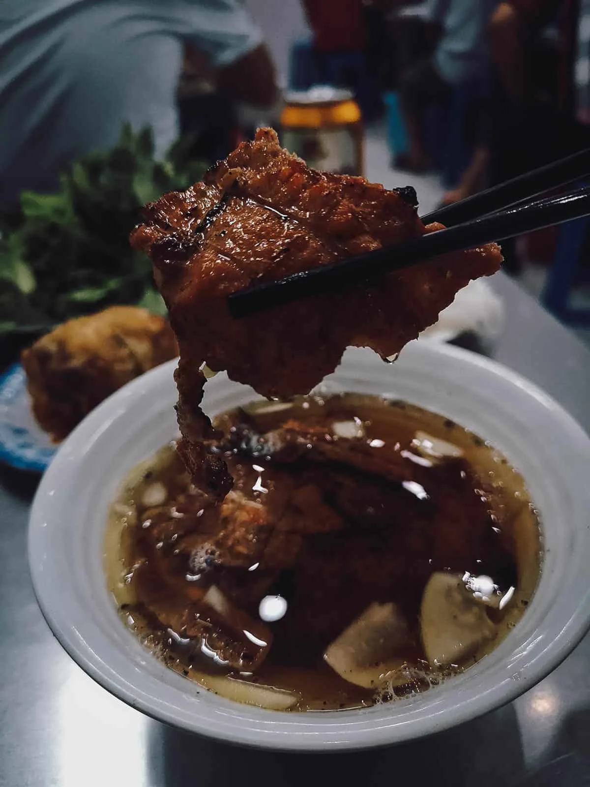 Bun cha at Bún chả Hương Liên restaurant in Hanoi