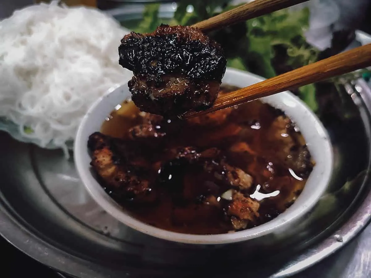 Bun cha at Bún Chả 34 restaurant in Hanoi