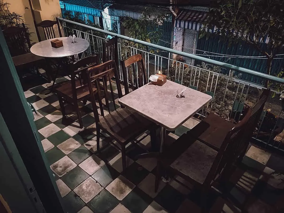 Instagrammable Cafes in Saigon, Vietnam Balcony seating at Ca Phe Do Phu