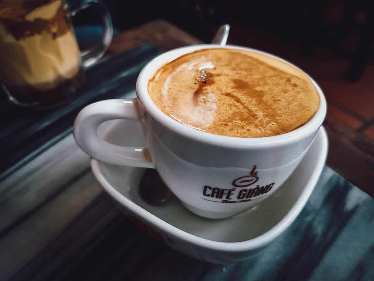 Egg coffee at Cafe Giang