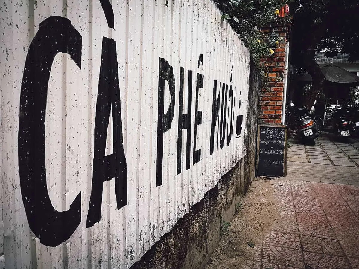 Instagrammable Cafes in Hue, Vietnam Ca Phe Muoi sign in Hue, Vietnam