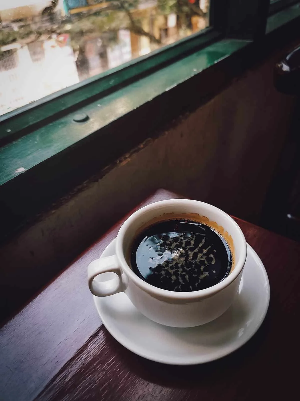 Black coffee at Cafe Nola