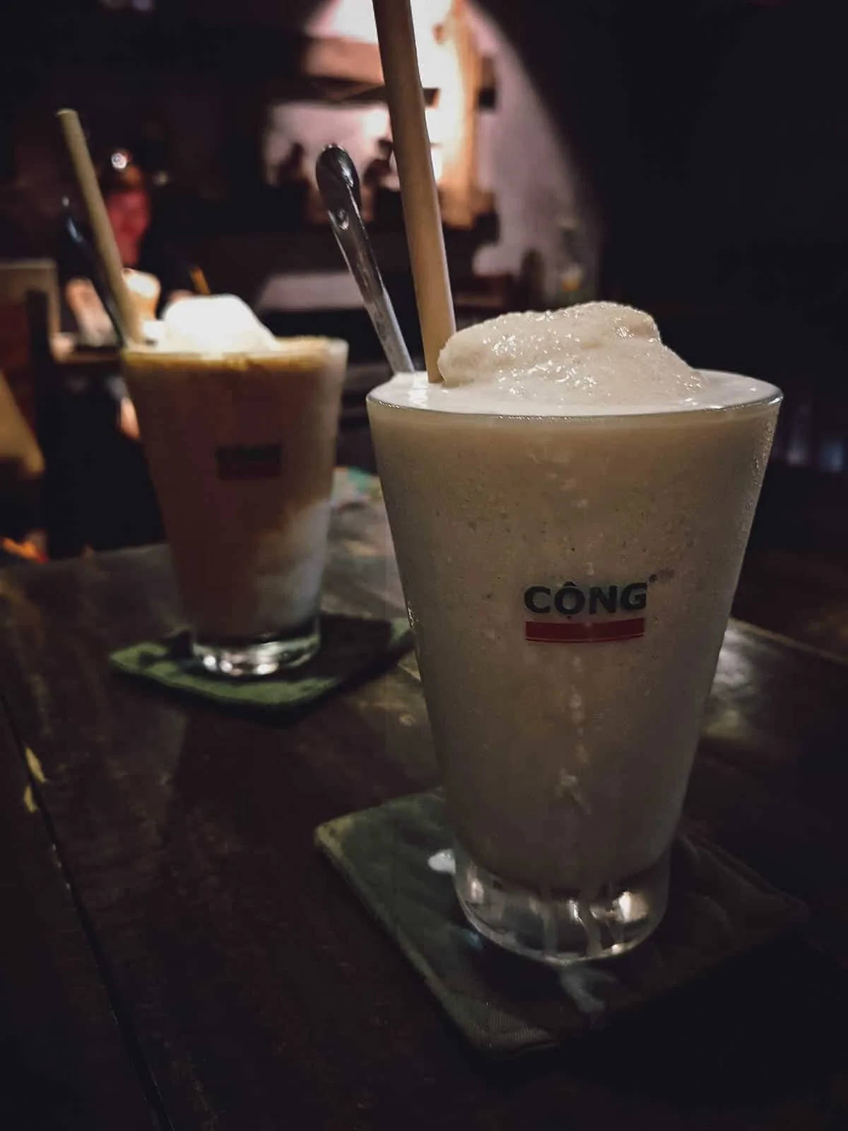 Iced coconut coffee at Cong Ca Phe
