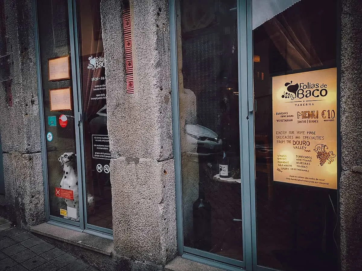 Porto Food Guide: 15 Must-Eat Restaurants in Porto, Portugal Frontage of Folias de Baco