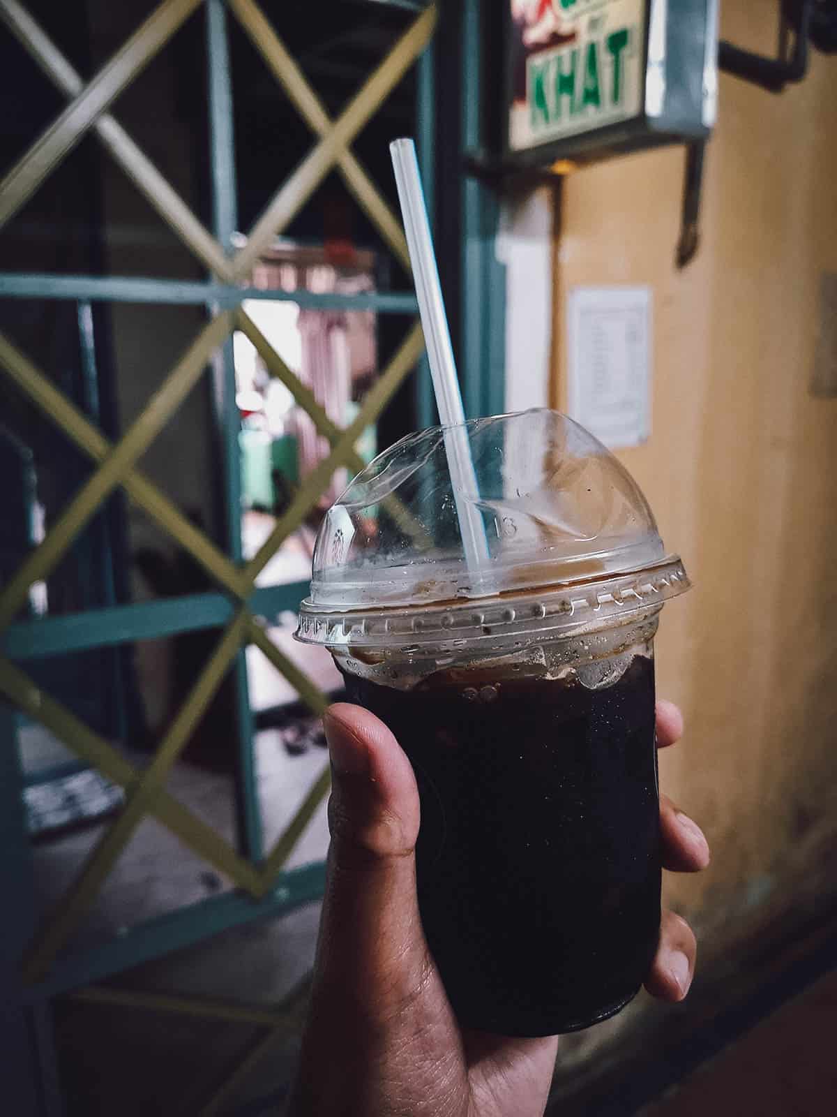 Black coffee at Bang Khuang Cafe