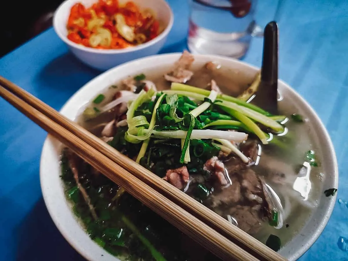 Pho at Phở Gia Truyền Bát Đàn restaurant in Hanoi