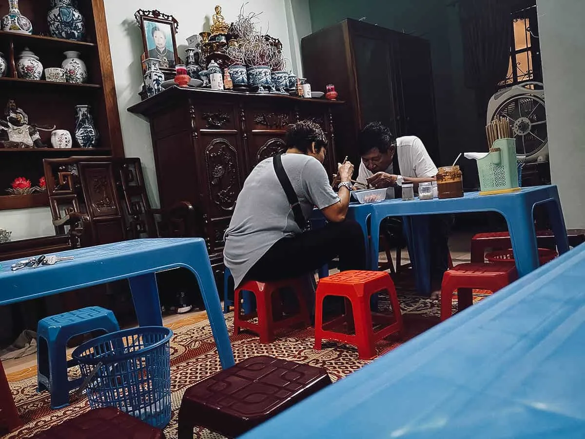 Dining area at Pho Hang Trong restaurant in Hanoi