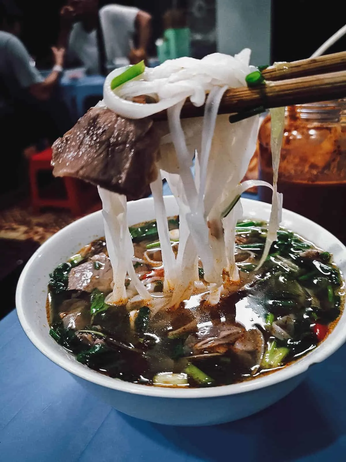 Pho at Pho Hang Trong restuarant in Hanoi