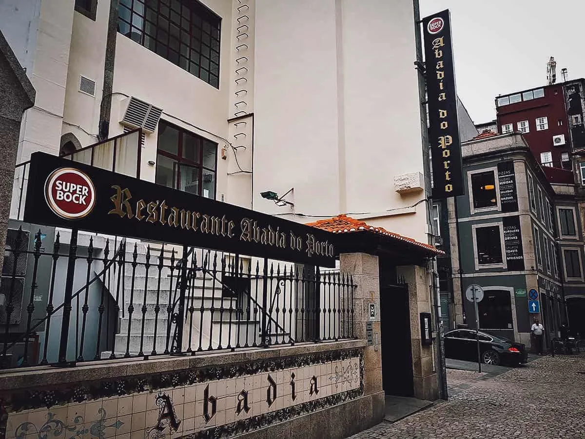 Porto Food Guide: 15 Must-Eat Restaurants in Porto, Portugal Frontage of Restaurante Abadia do Porto