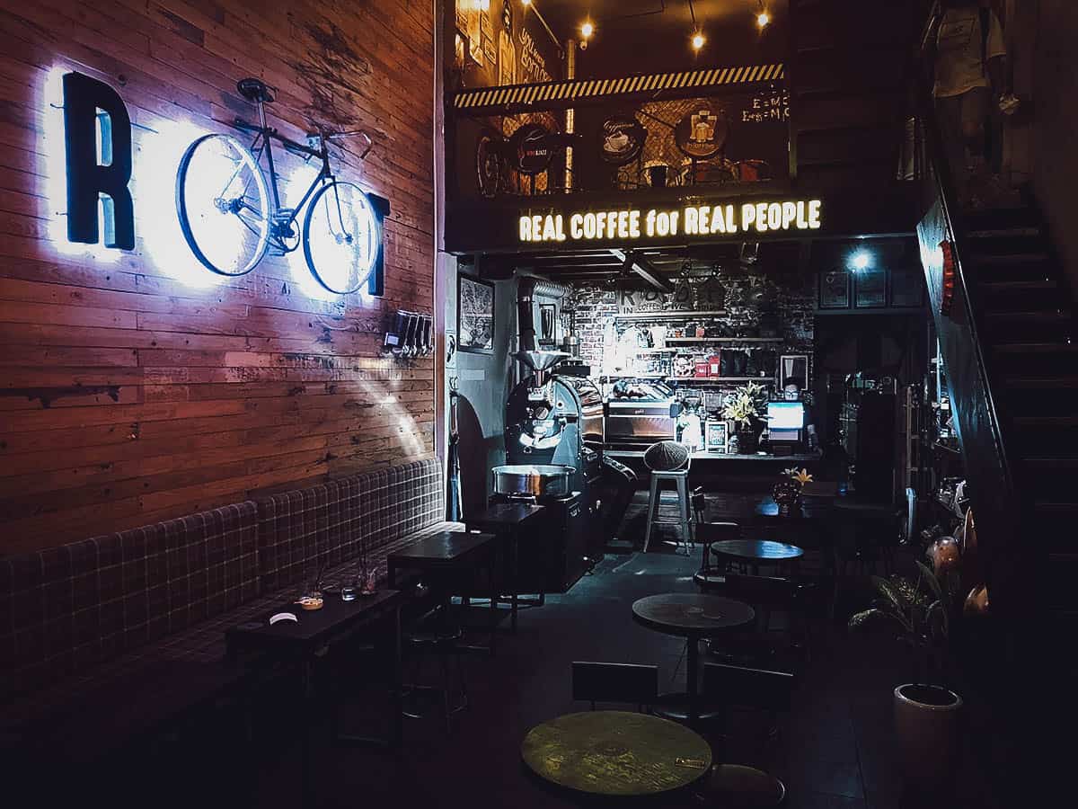 Interior of Root Coffee in Hue, Vietnam